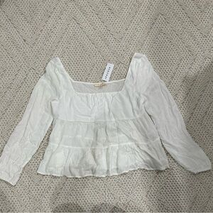 PacSun White Flowy Blouse